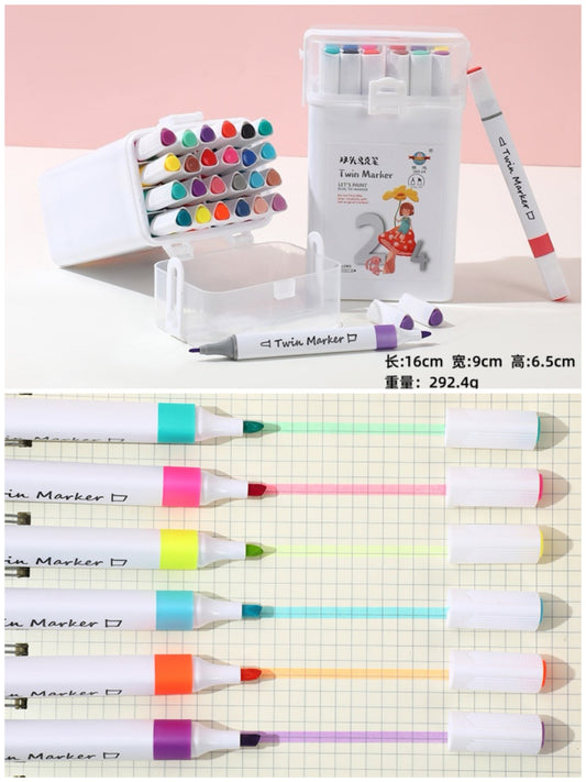 MARCADORES DOBLE PUNTA 24PCS WD588