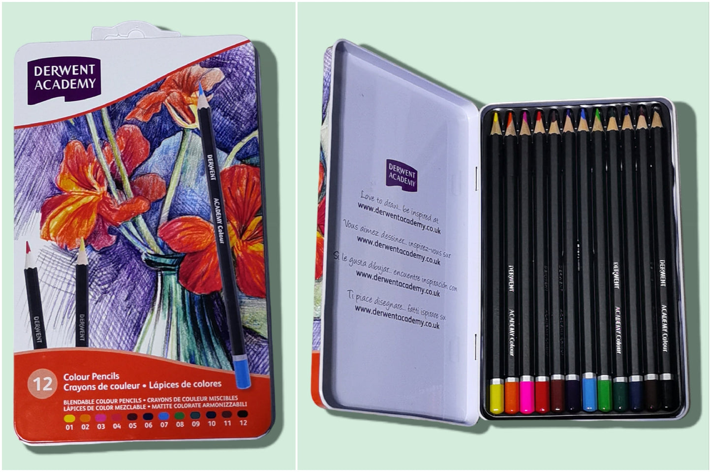 LAPICES DE COLOR 12PCS CAJA METAL