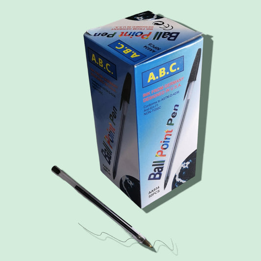 BOLIGRAFO ABC NEGRO Y AZUL 50PCS AA934