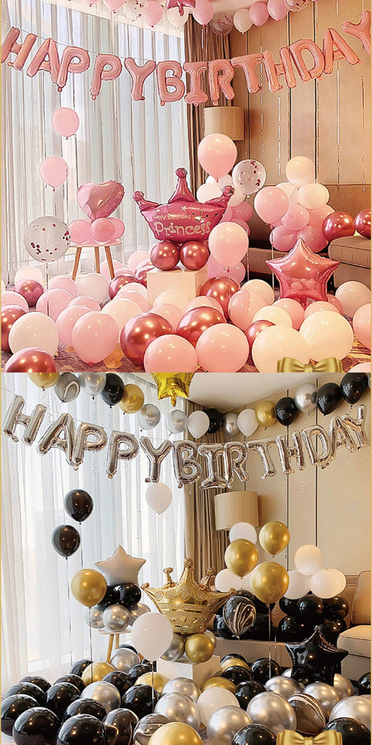 JUEGO GLOBO CORONA ROSADO