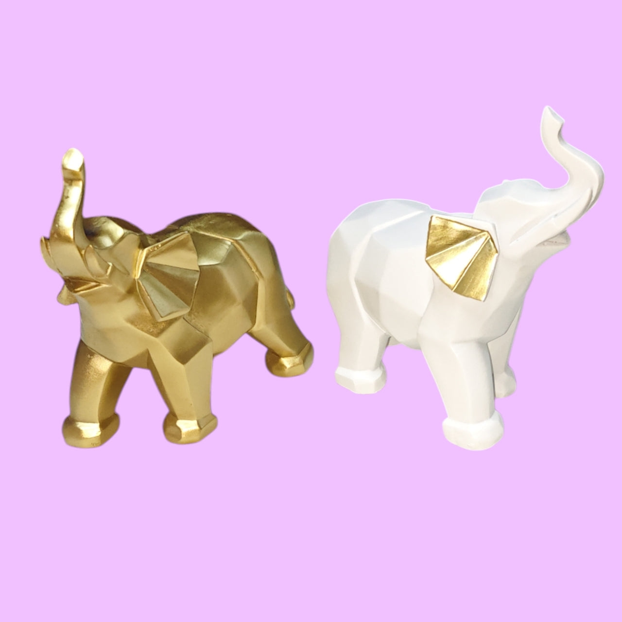 ADORNO ELEFANTE DORADO BLANCO