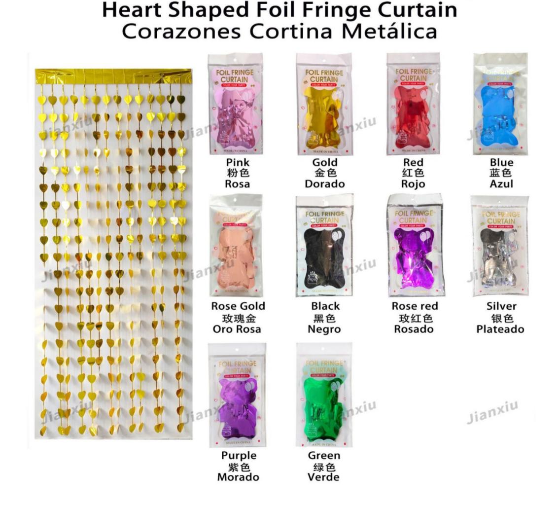 CORTINA PARA FIESTA CORAZON 1M*2M