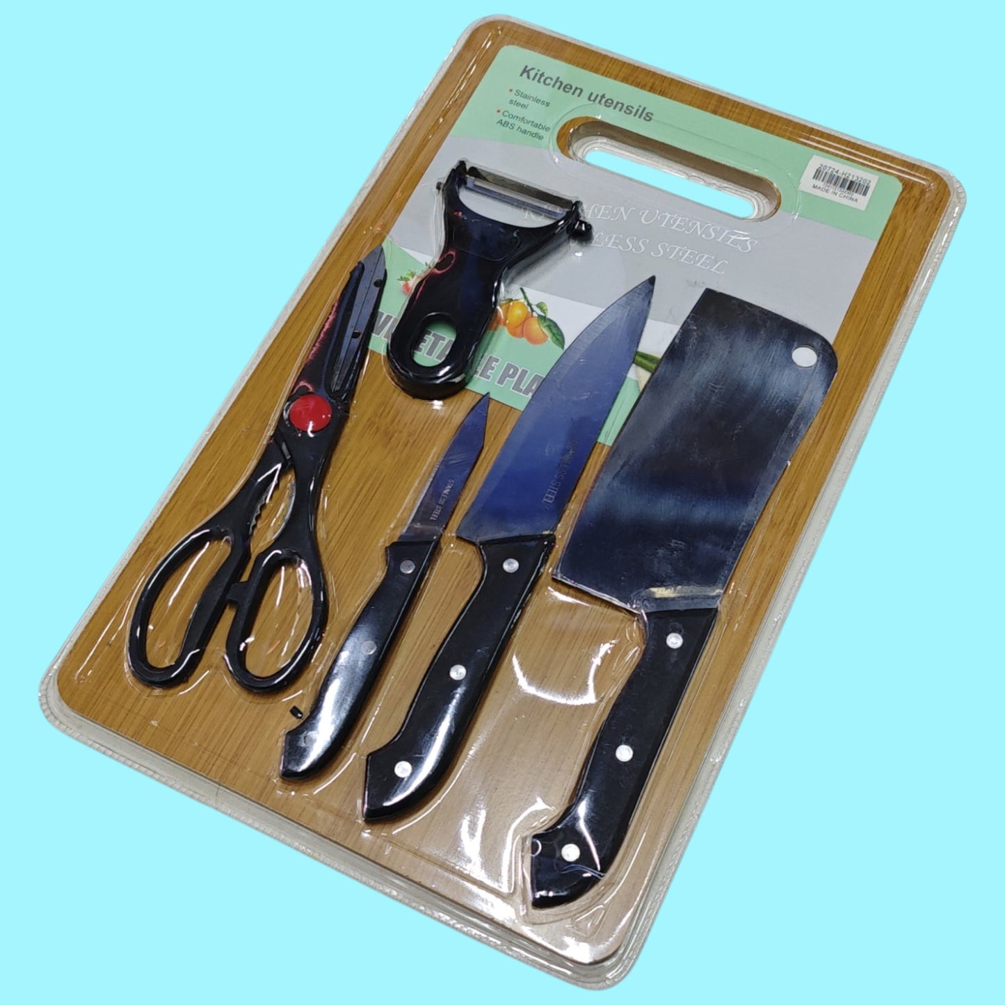 JUEGO CUCHILLO CON TABLA PICAR 8818B-6PC