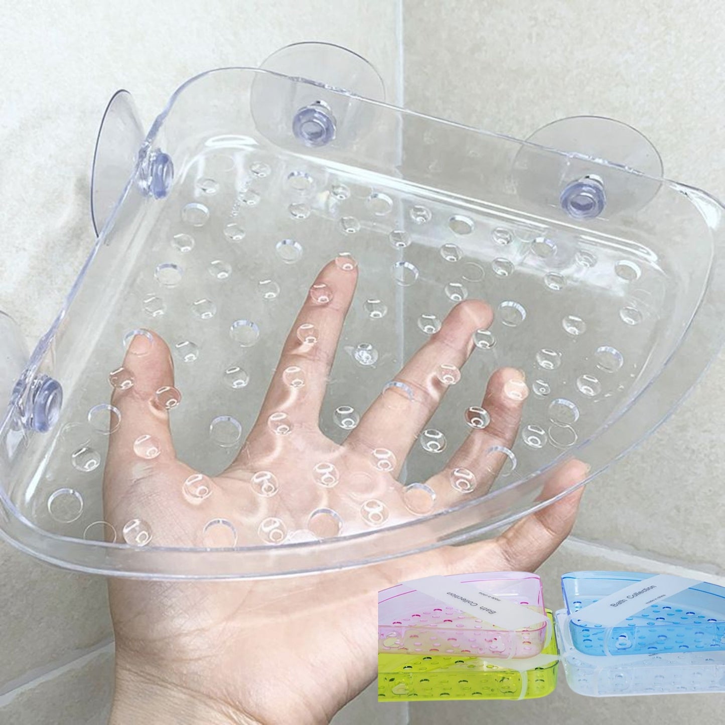 ORGANIZADOR ESQUINERO TRANSPARENTE VENTOSA