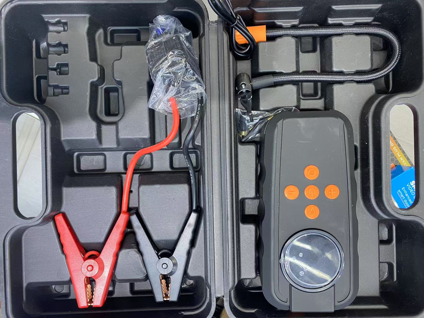 BATERIA PORTATIL CON COMPRESOR P\CARRO