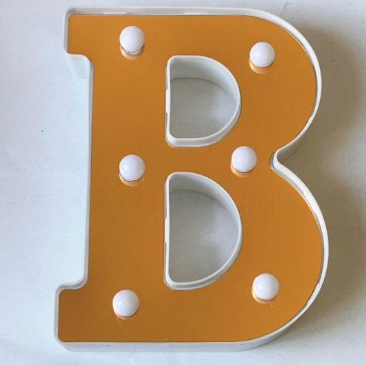 LAMPARA NUMERO LETRA DORADO 0-9 A-Z 16CM