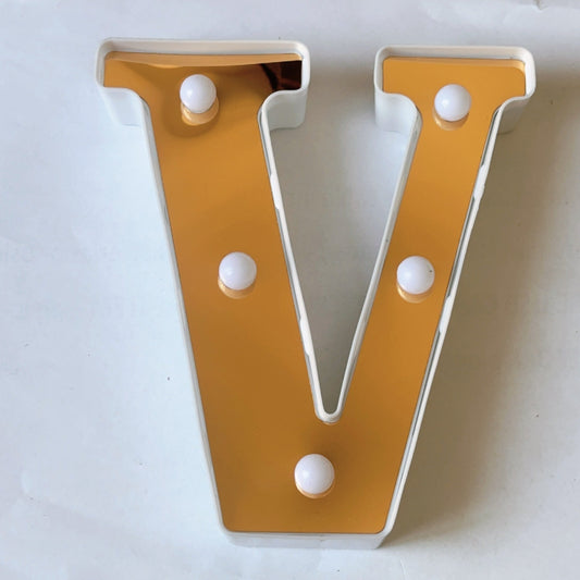 LAMPARA NUMERO LETRA DORADO 0-9 A-Z 16CM