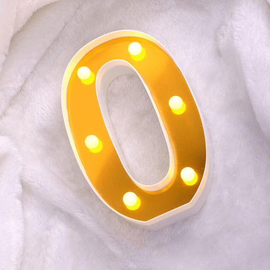 LAMPARA NUMERO LETRA DORADO 0-9 A-Z 16CM