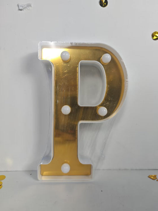 LAMPARA NUMERO LETRA DORADO 0-9 A-Z 21CM