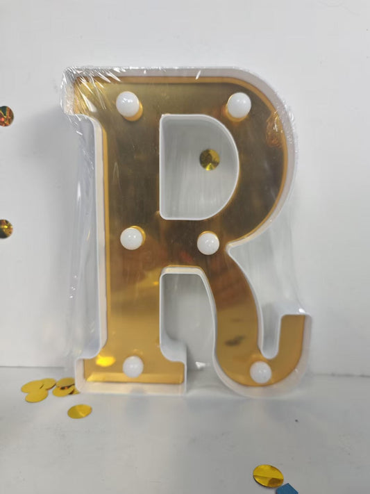 LAMPARA NUMERO LETRA DORADO 0-9 A-Z 21CM