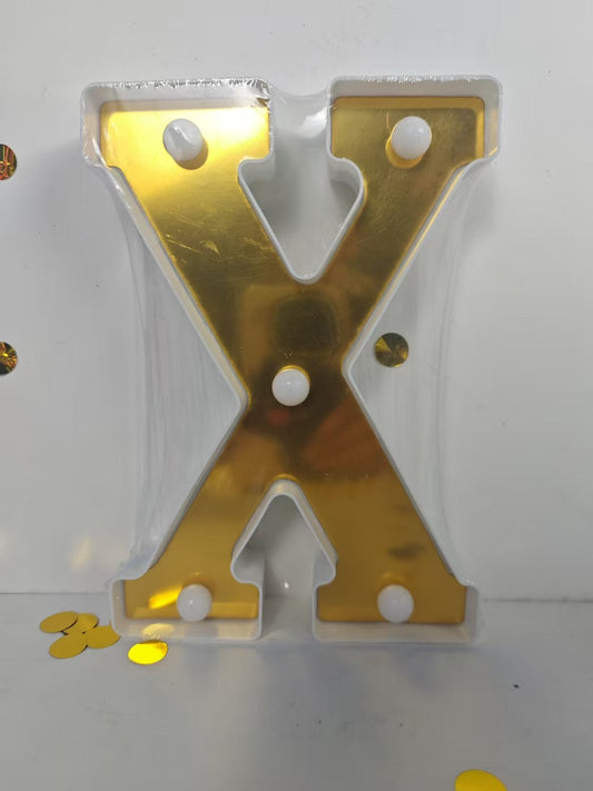 LAMPARA NUMERO LETRA DORADO 0-9 A-Z 21CM