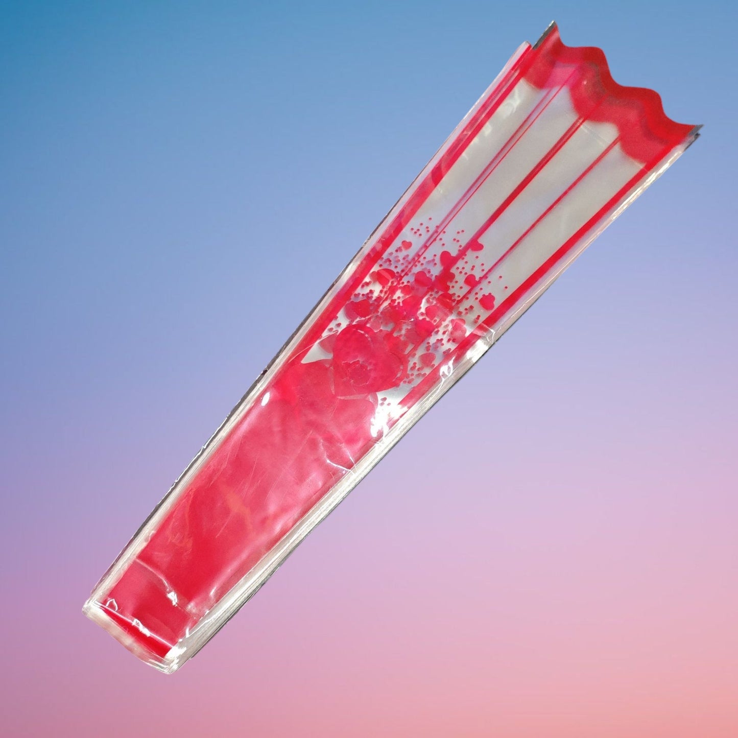 BOLSA PARA FLOR CORAZON ROJO 100PCS