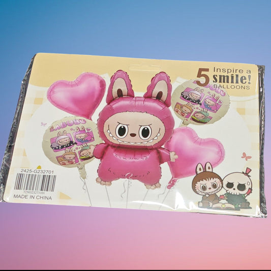 JUEGO GLOBO LABUBU 5PCS