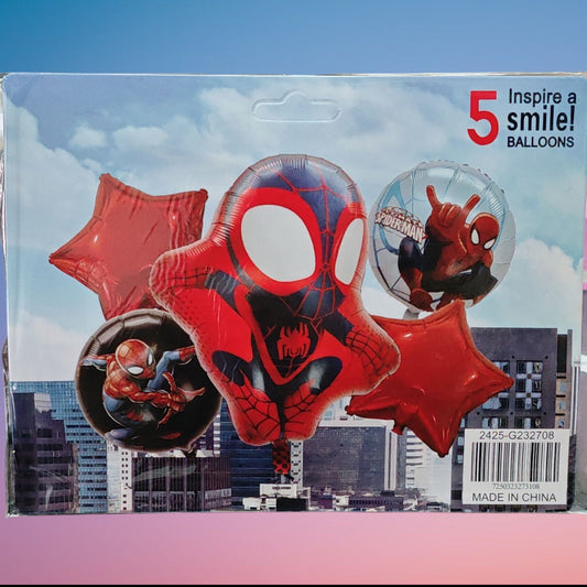 JUEGO GLOBO HOMBRE ARANA 5PCS B