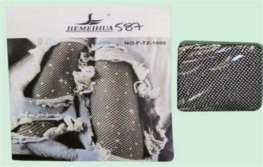 PANTYS DE MALLA CON DIAMANTE F-TZ-1005