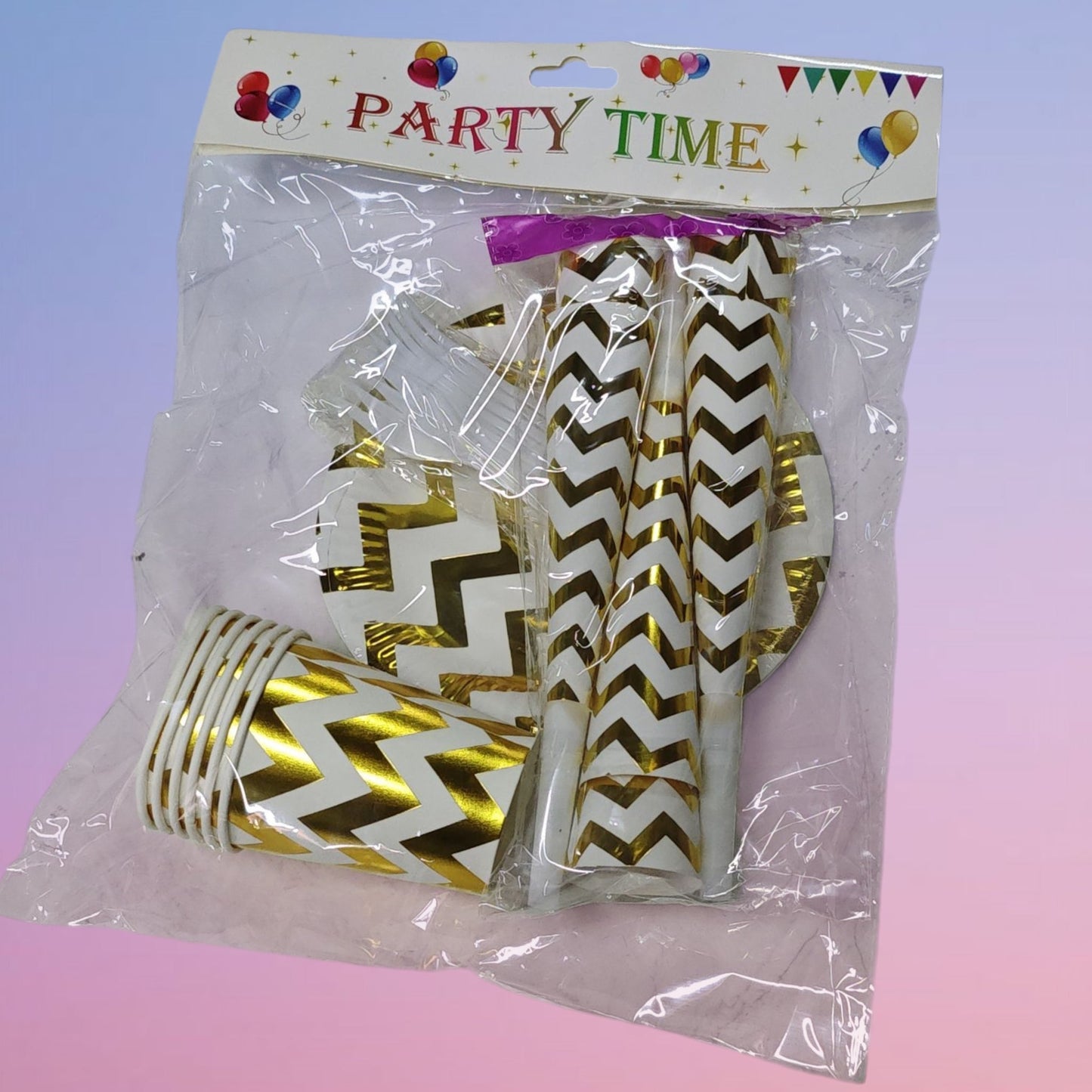 CUBIERTOS DESECHABLE FIESTA DORADO 6PCS 7PULG