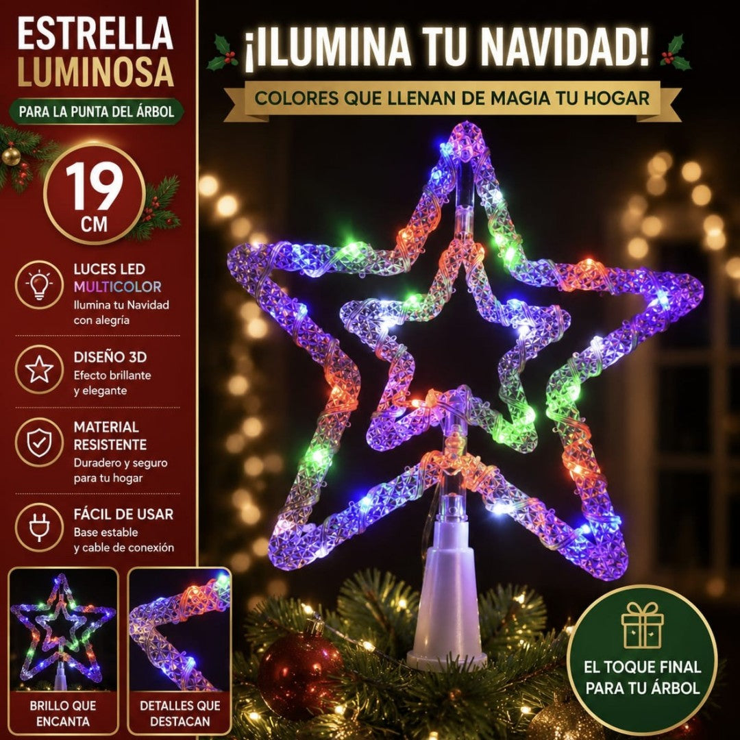 ESTRELLA LED PARA ARBOL COLOR 19CM