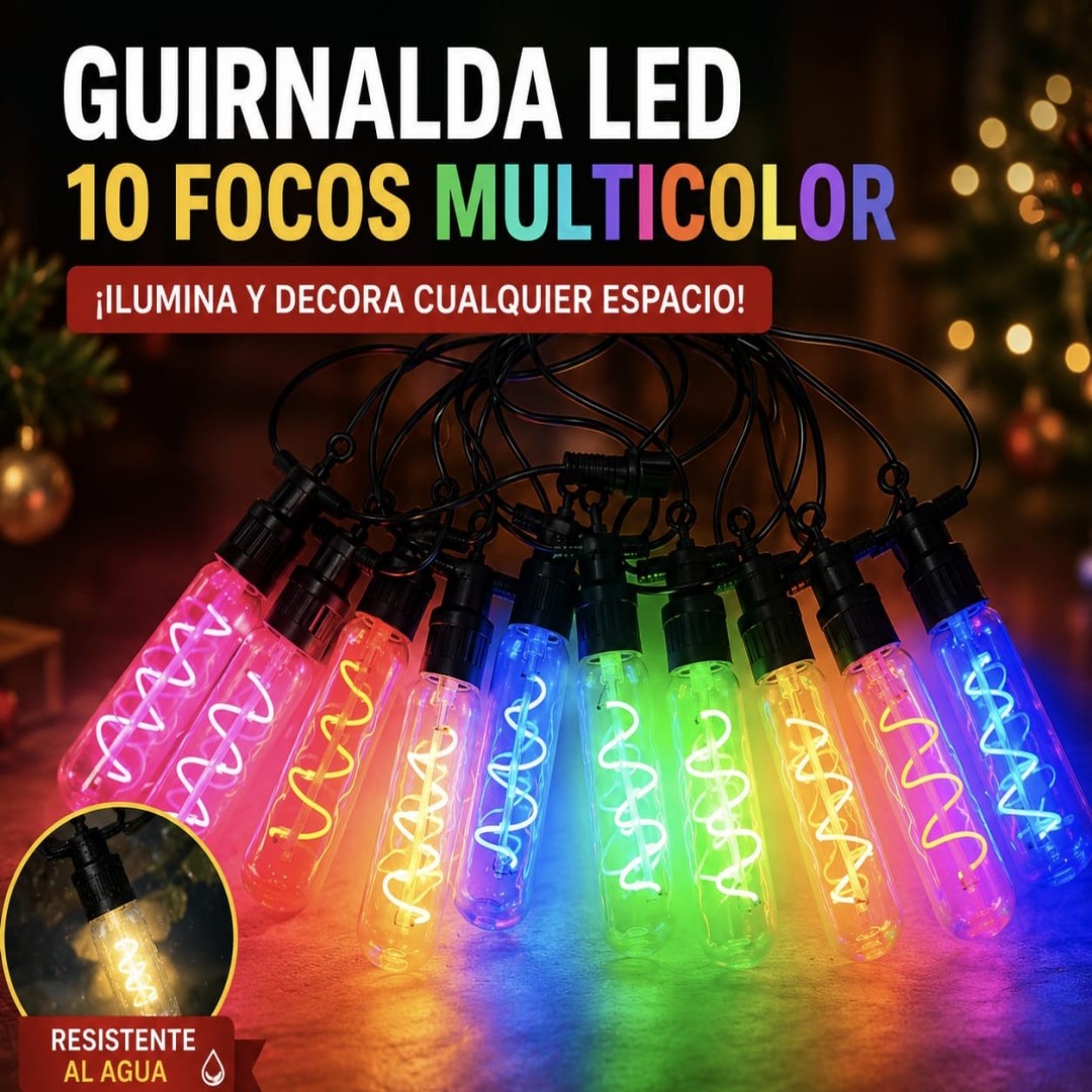 LUCES 10 LED BOMBILLAS VINTAGE COLOR
