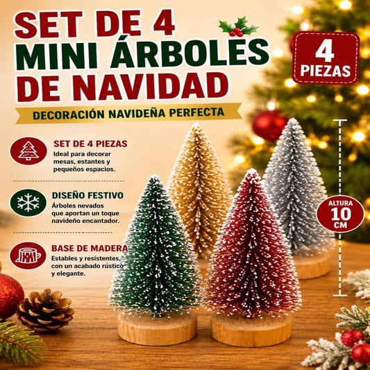 MINI ARBOL NAVIDAD 4PCS 10*6CM BY29357-28