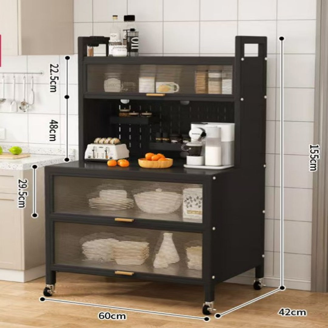 MUEBLE ORGANIZADOR METAL CON RUEDA PARA COCINA 60CM