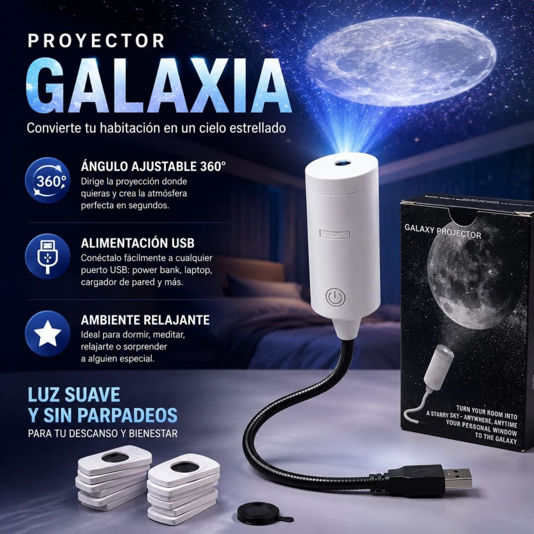 PROYECTOR DE GALAXIA CON DISCOS INTERCAMBIABLES