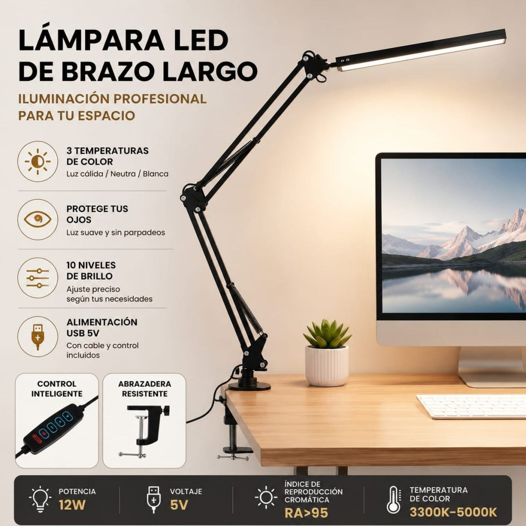 LAMPARA LED DE MESA CON CLIP