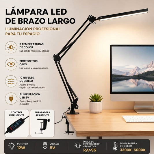 LAMPARA LED DE MESA CON CLIP
