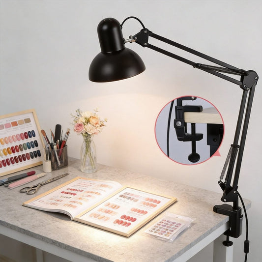 LAMPARA BOMBILLO DE MESA CON CLIP