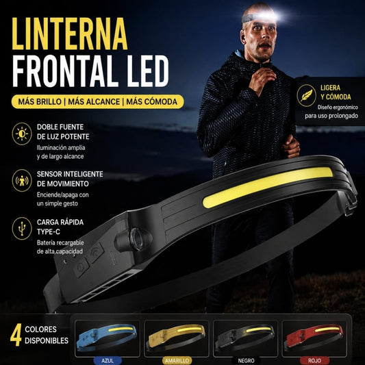 LINTERNA FRONTAL LED CON SENSOR