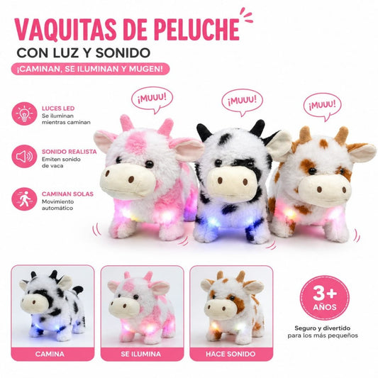 VACA DE PELUCHE CON LUZ SONIDO