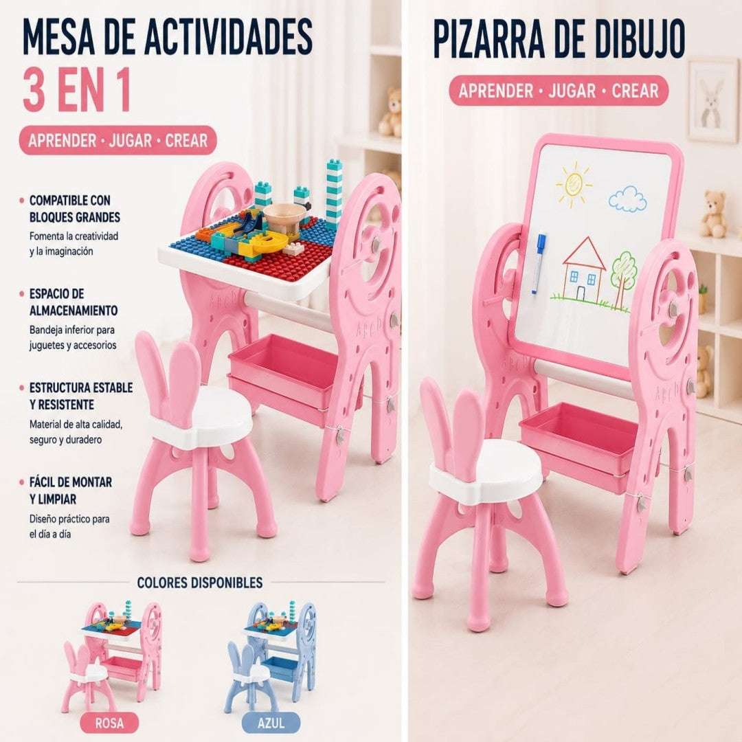 SET MESA SILLA DIBUJO INFANTIL