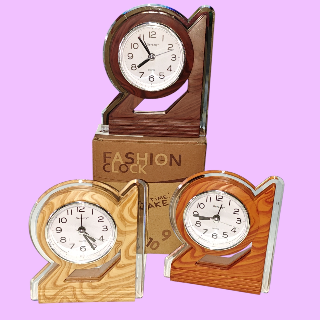 RELOJ DESPERTADOR DISENO MADERA G-1594