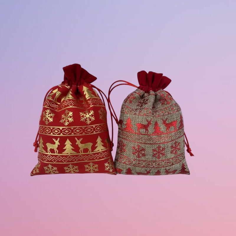 BOLSA TELA NAVIDAD 10*14