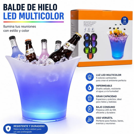 HIELERA CON PARLANTE Y LUZ 7L