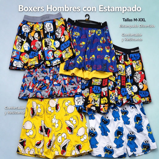 BOXER HOMBRE PERSONAJE M-XXL