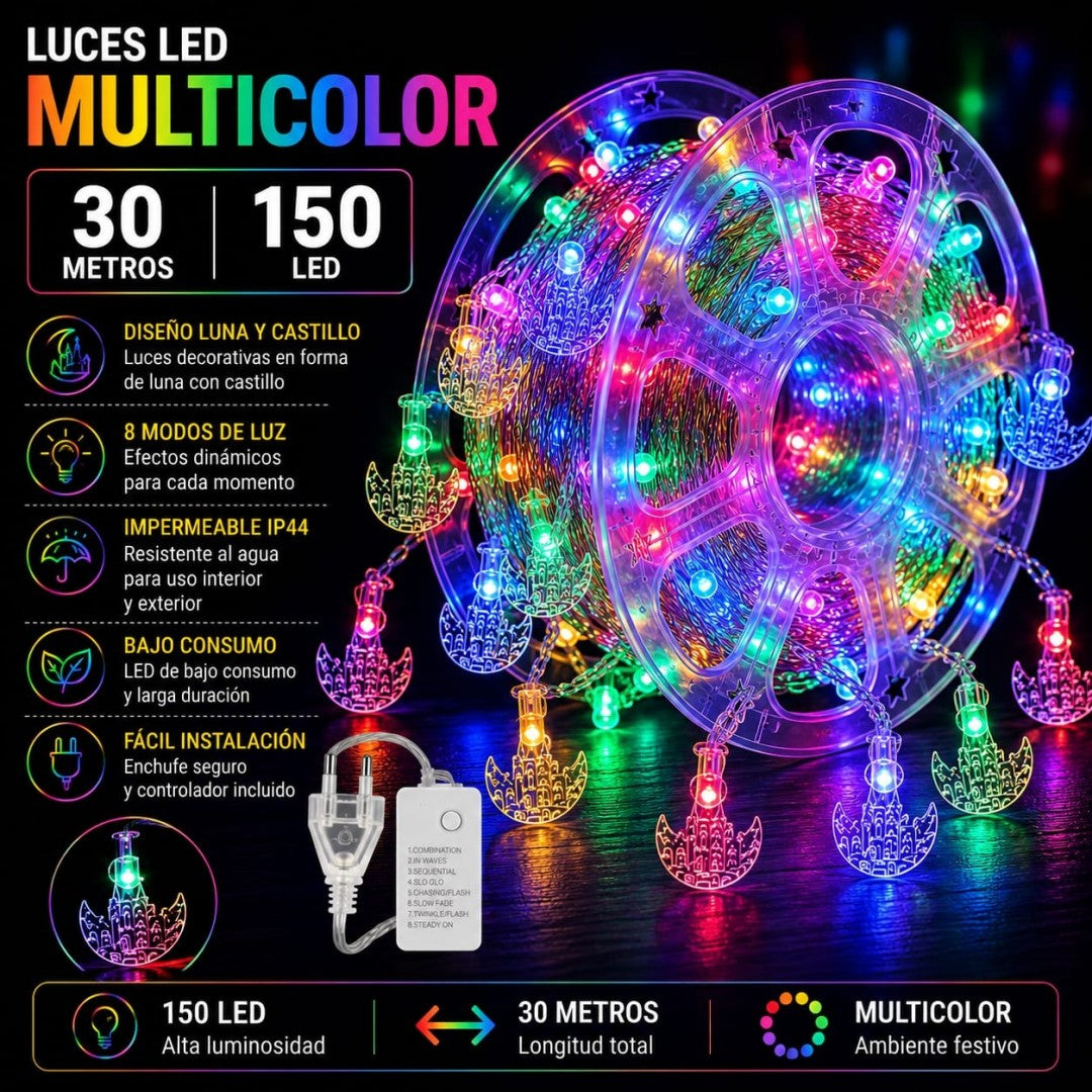 LUZ LUNA 150LED ROLLO 30M COLOR