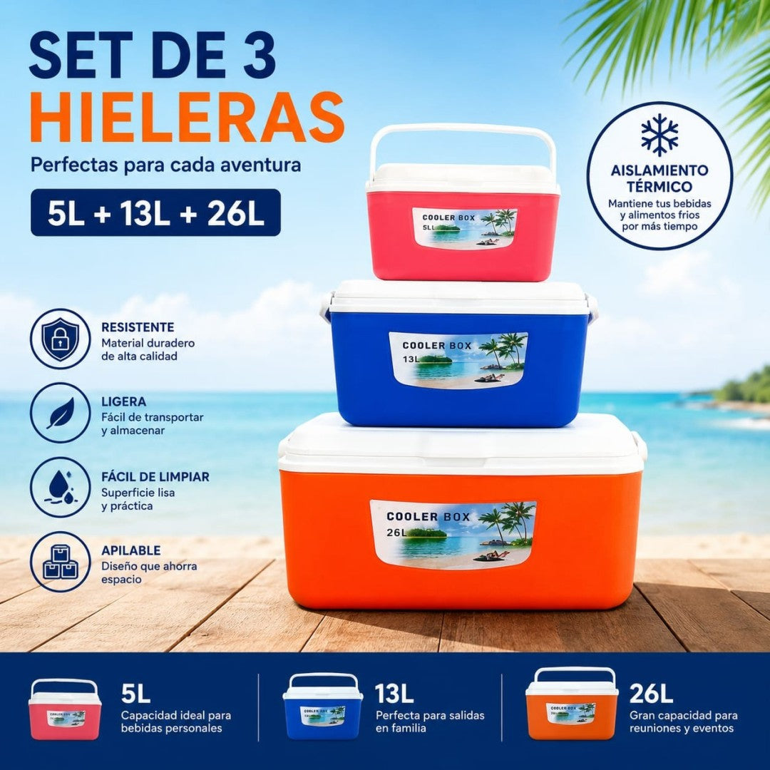 HIELERA 3PCS 5L+13L+26L 920