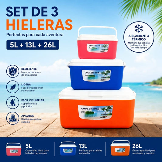HIELERA 3PCS 5L+13L+26L 920