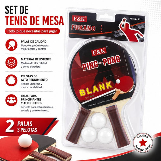 SET RAQUETA BOLA PING PONG 777-50H-3