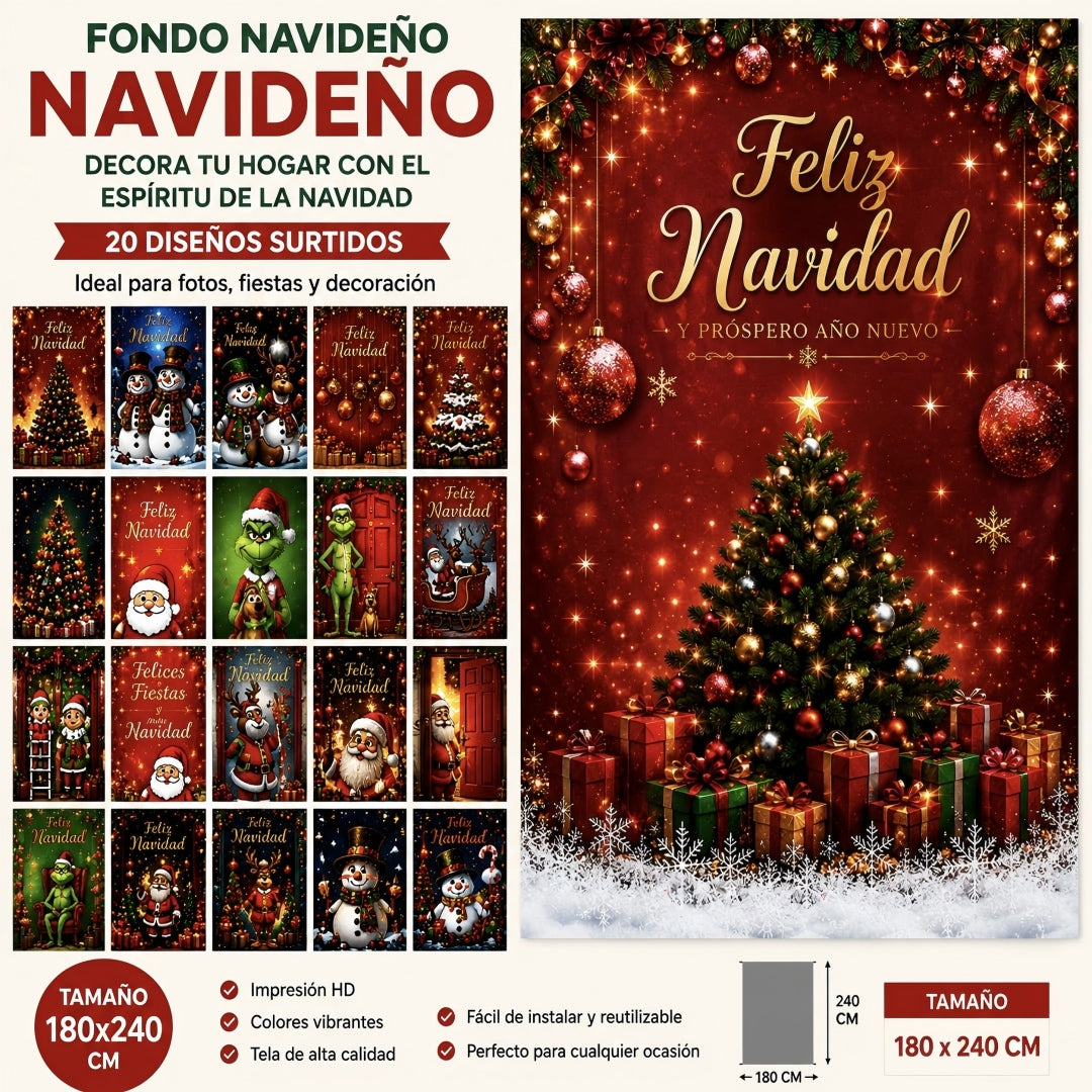 TELA DE FONDO NAVIDAD 180*240CM