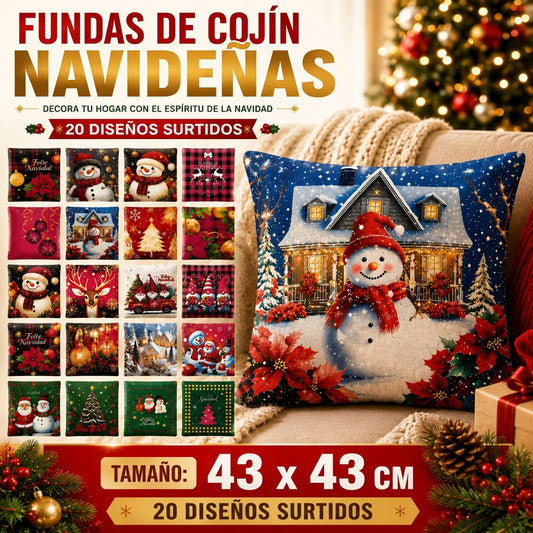 FUNDA DE COJIN NAVIDENO 43*43CM