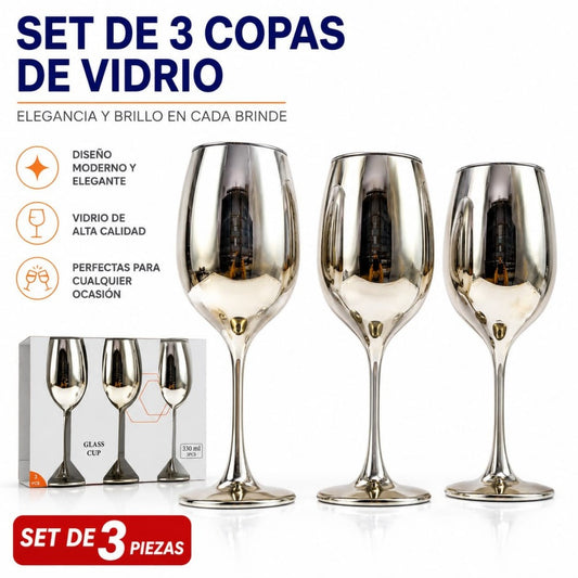 COPA VIDRIO PLATEADO 3PCS G3057-3K-ZFB