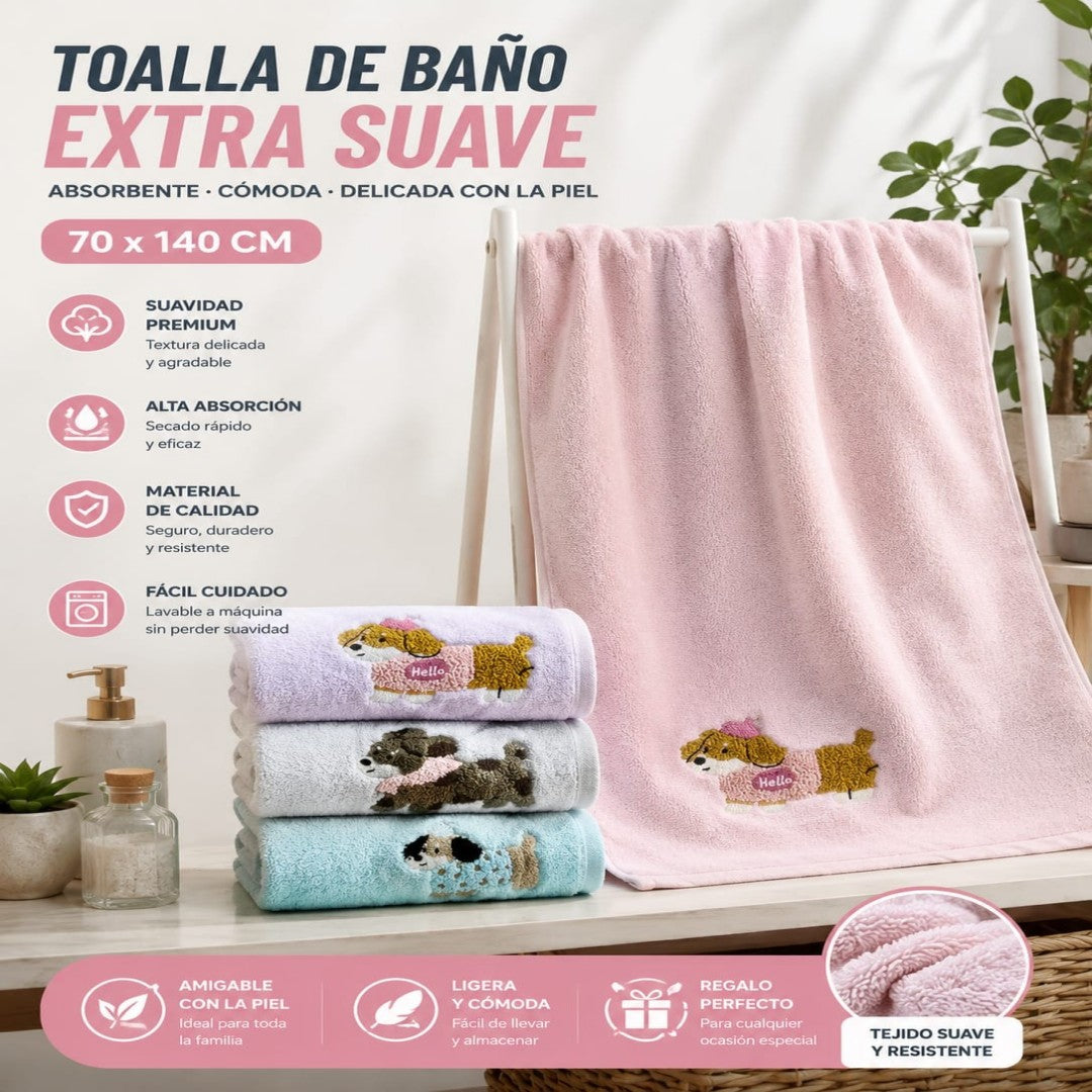 TOALLA BANO TEJIDO PERRO 70*140CM 850-48