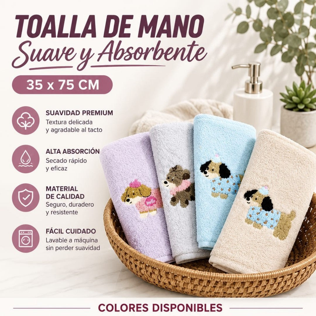 TOALLA MANO TEJIDO PERRO 35*75CM 850-49