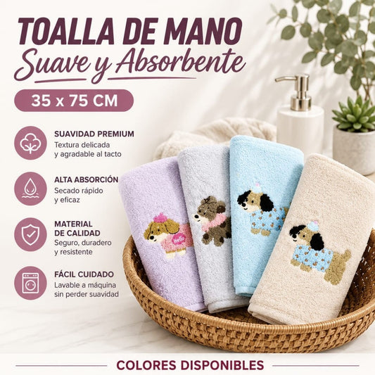 TOALLA MANO TEJIDO PERRO 35*75CM 850-49