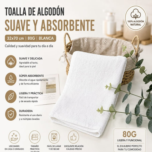 TOALLA MANO BLANCO 32*70CM