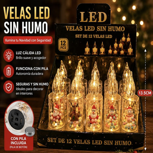 CANDELA LED NAVIDAD TRANSPARENTE