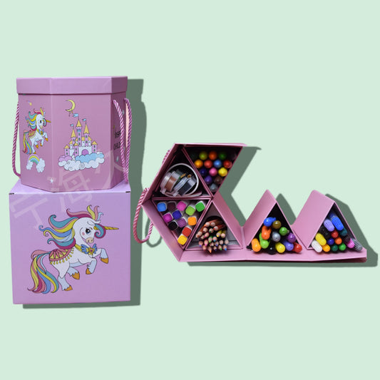 SET DE ARTES 113PCS CAJITA ROSADO