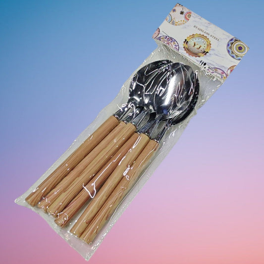 CUCHARA  MAGO COLOR MADERA 6PCS