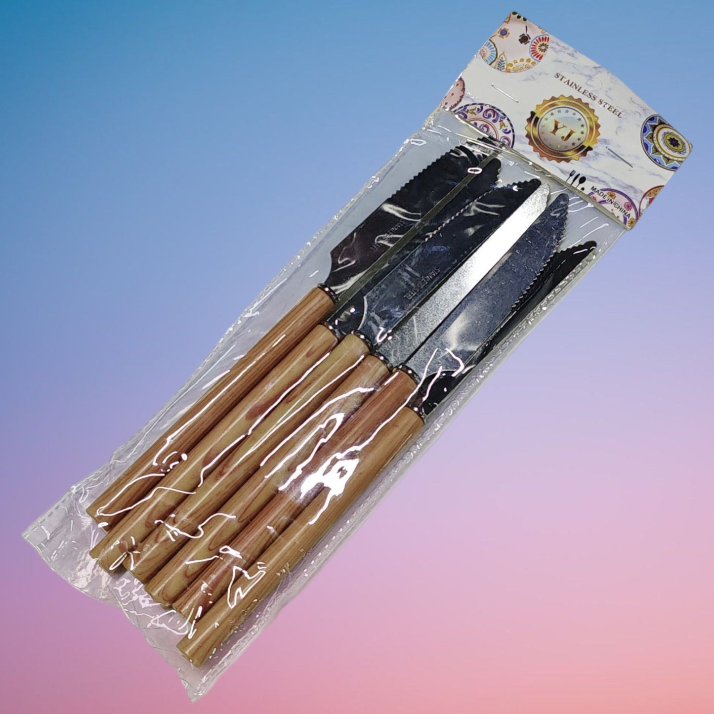 CUCHILLO  MAGO COLOR MADERA 6PCS